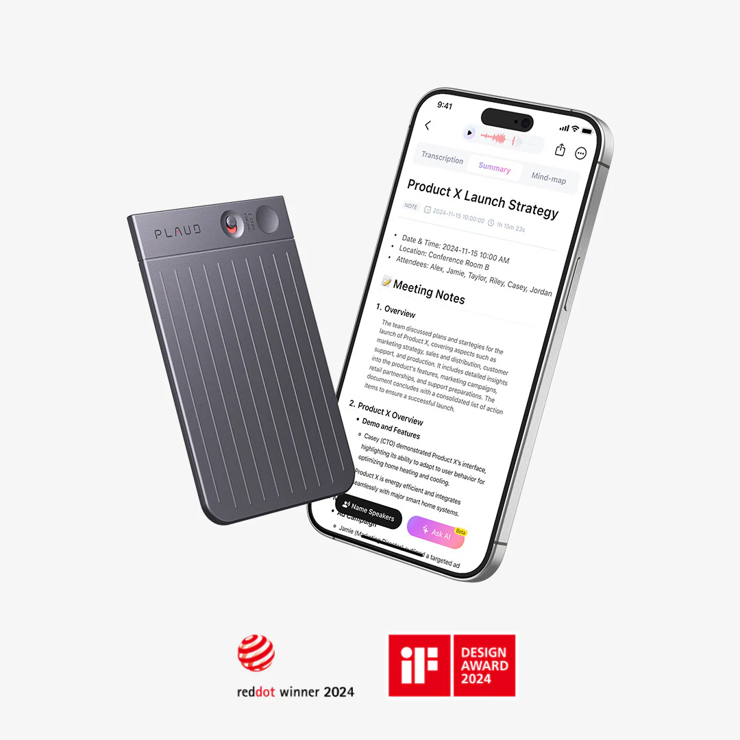 Celebrate Multiple Accolades: PLAUD NOTE Wins The Red Dot And iF Design Awards